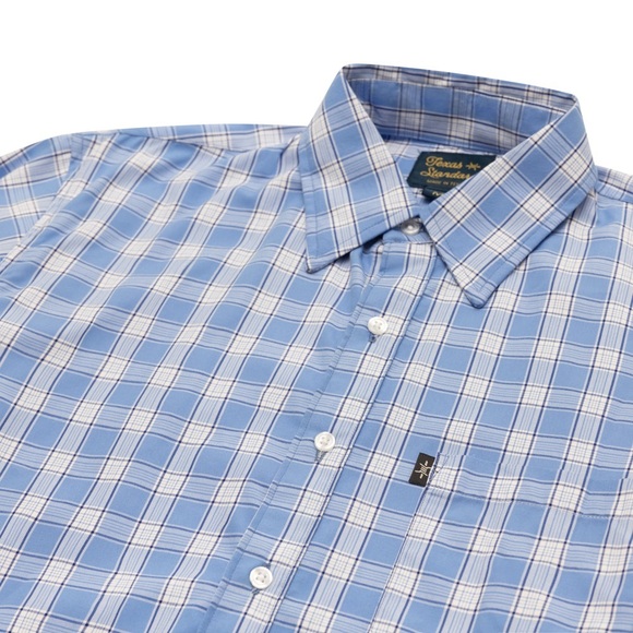 Texas Standard Texas Check Medium Lampasas Blue Plaid Long Sleeve Button Down - Picture 7 of 9
